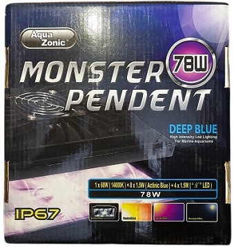 AQUAZONIC Monster LED Marine Aquarium Lighting – 78W Deep Blue Pendant Light for Saltwater Coral Tanks