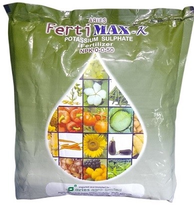 Aries Ferti Max K Fertilizer – NPK 0:0:50 | High-Potassium Water-Soluble Fertilizer for Flowering & Fruit Development (1kg)
