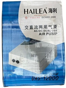 Hailea Rechargeable Aquarium Air Pump – AC/DC | Twin Outlet with Battery Backup