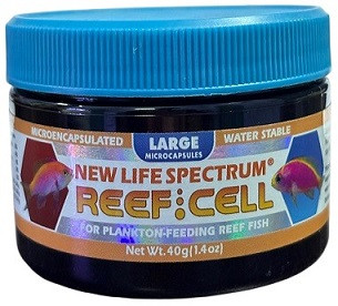New Life Spectrum Reef Cell – 40g Encapsulated Reef Powder for Shy & Slow-Eating Fish – Large Microcapsules (400–600 Microns)