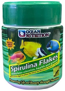 Ocean Nutrition Spirulina Flakes – Premium Algae-Enriched Flake Food for Aquarium Fish (34g Jar)