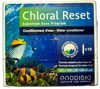 Prodibio Chloral Reset – Water Conditioner for Tap Water Neutralization in Aquariums (4 & 12 Vial Packs)