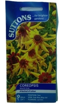 Suttons UK Coreopsis Mardi Gras Seeds 