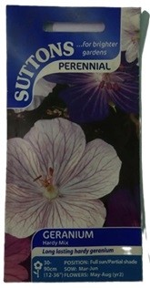 Suttons UK Geranium Hardy Mix Seeds 