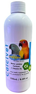Vetafarm Calcivet – Liquid Calcium & Vitamin D3 Supplement for Birds (250ml)