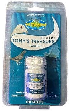 Vetafarm Pigeon Tony’s Treasure Tablets – Multi‑Disease Cure for Pigeons (100 Tablets)