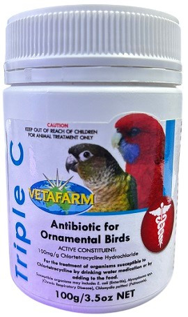 Vetafarm Triple C – Antibiotic for Ornamental Birds (100g)