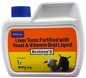 Virbac Brotone S Vet – Vitamin-Fortified Liver Supplement for Sheep & Goats (1L)